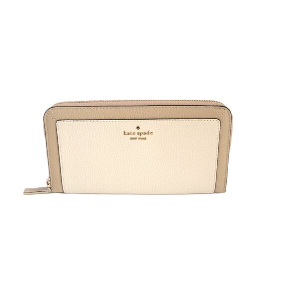 Kate Spade KI835 Lena Colorblock Pebbled Large Continental Wallet Light Sand - Picture 3 of 7